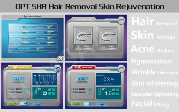 Dual Handpiece IPL Laser Hair Removal Machine SHR System For Women / Men