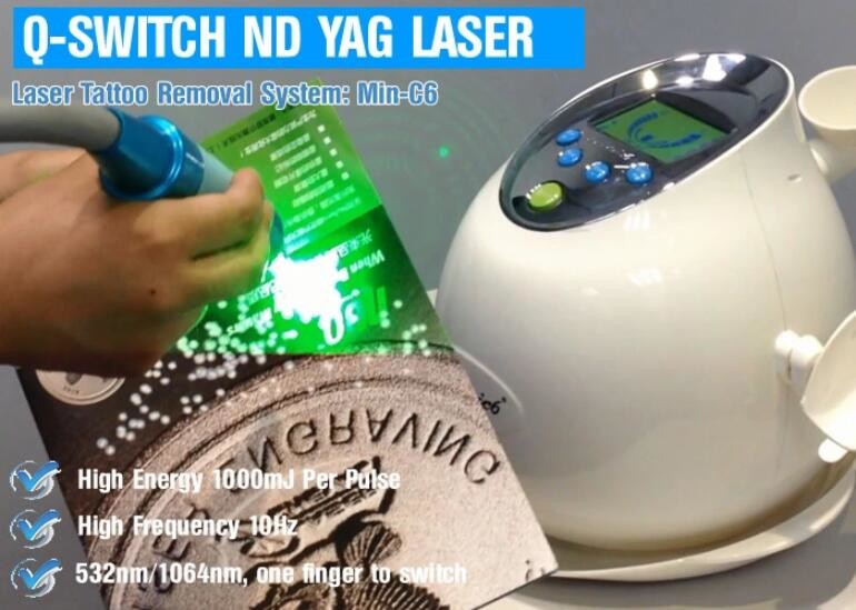 Nd Yag Tattoo Removal Pico Laser Machine 1064 Nm / 532nm Wavelength 6 Ns Pulse Width