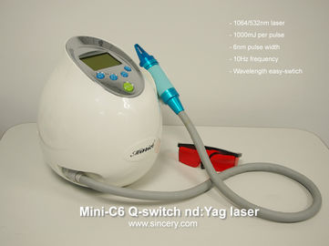 Q Switched ND YAG Laser Tattoo Removal Machine , Skin Care Machine Painless