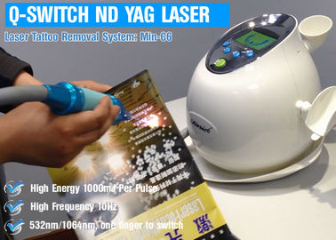 Q Switched ND YAG Laser Tattoo Removal Machine , Skin Care Machine Painless