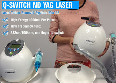 1064nm Q Switch Laser Tattoo Removal Machine , ND Yag Laser For Hair Removal