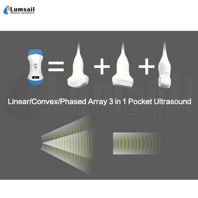 Linear Convex Phased Array 3 In 1 Handheld Pocket Ultrasound Scanner With APP