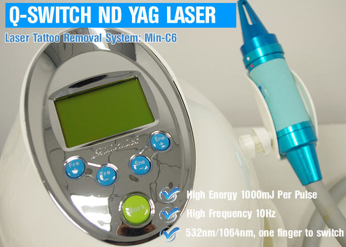 Q Switched ND YAG Laser Tattoo Removal Machine , Skin Care Machine Painless